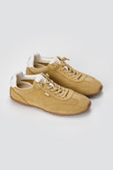 Suede Sneakers Glitter Laces - Camel Suede