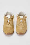 Suede Sneakers Glitter Laces - Camel Suede