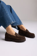 TFP Chunky Loafers Lug Sole - Brown Suede