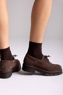 Oxfords με χοντρή σόλα TFP - Καφέ Σουέτ