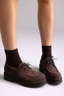 Chunky Sole Oxfords TFP - Brown Suede