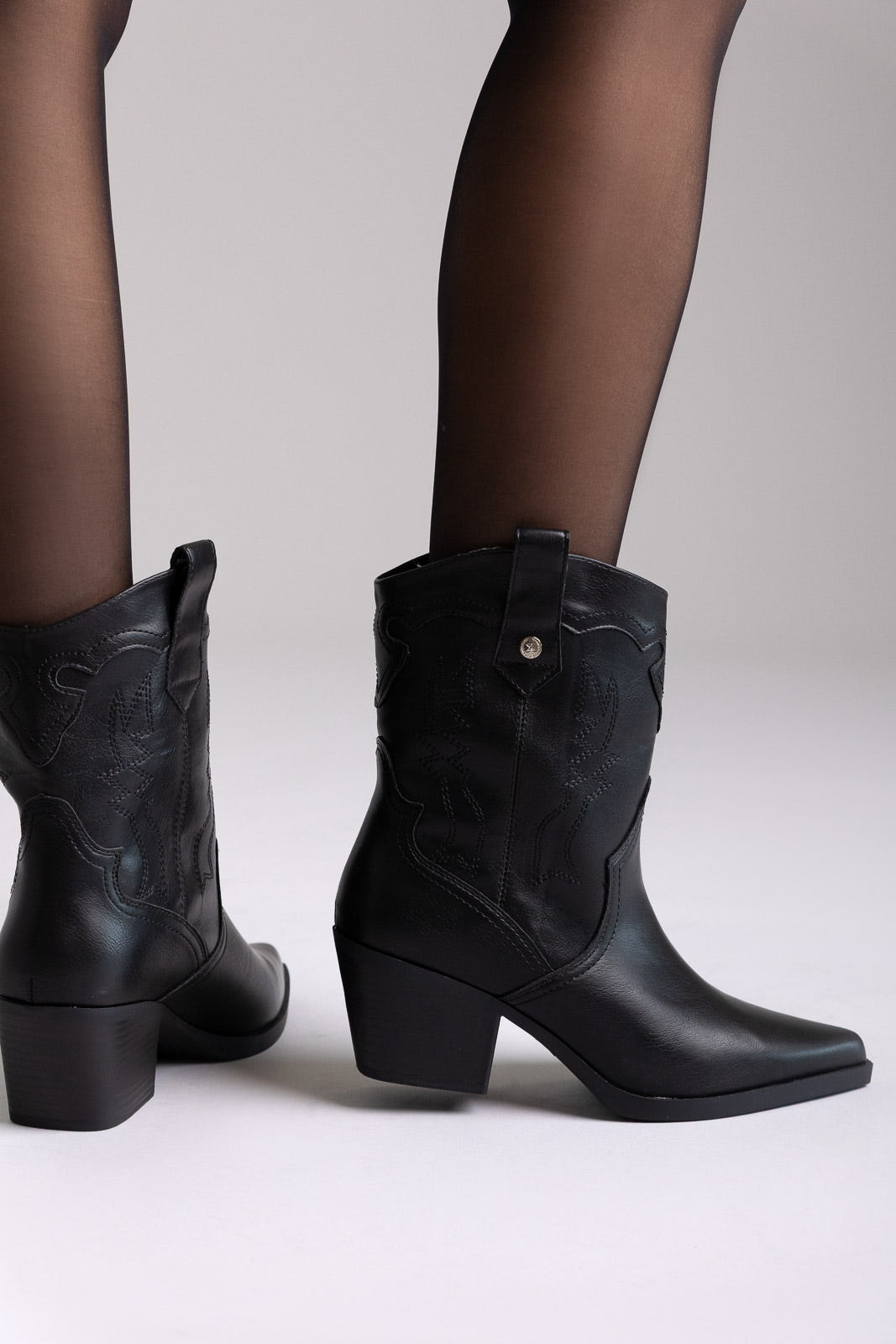 Cowboy Ankle Boots - Black Matte