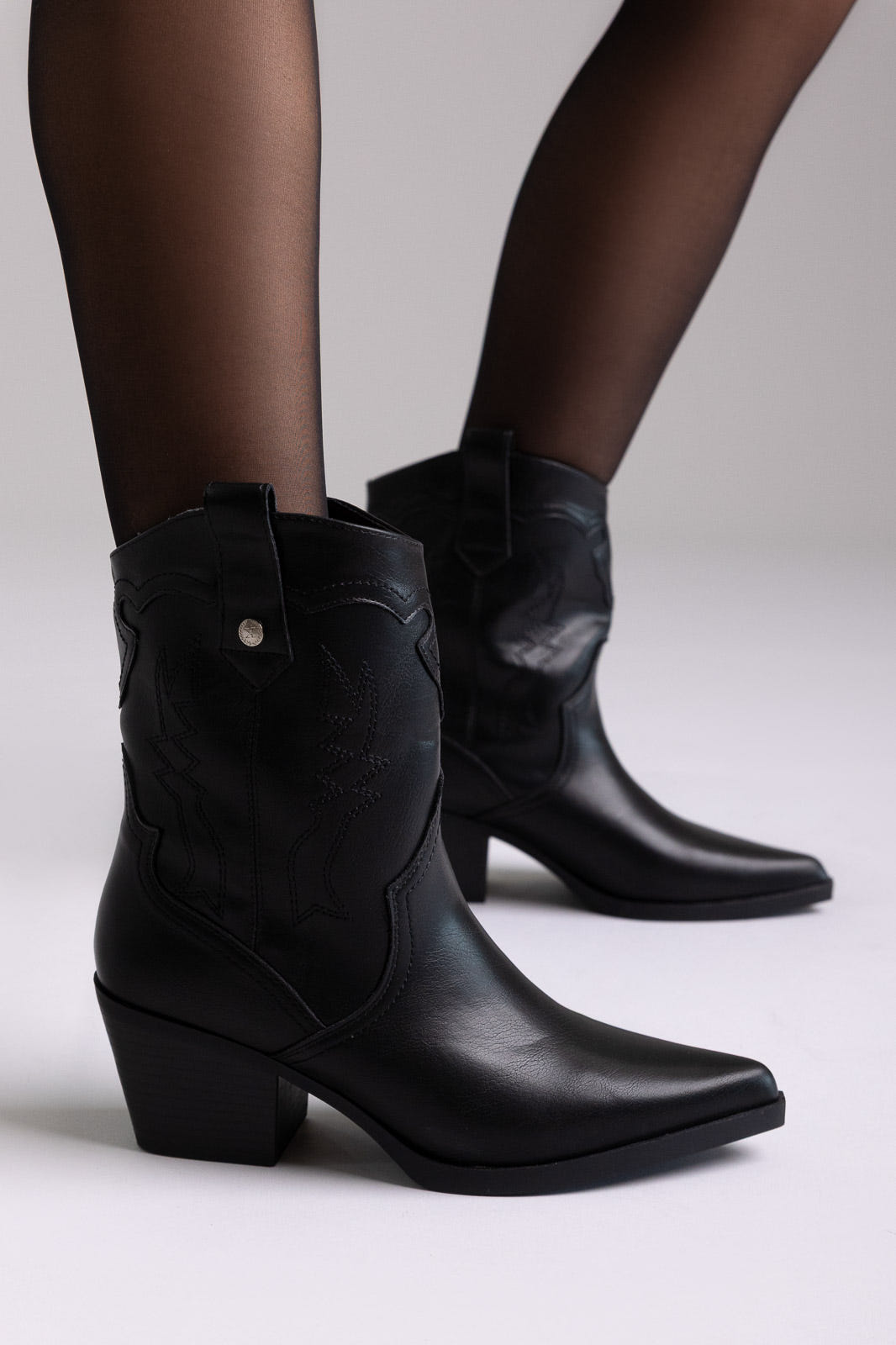 Cowboy Ankle Boots - Black Matte