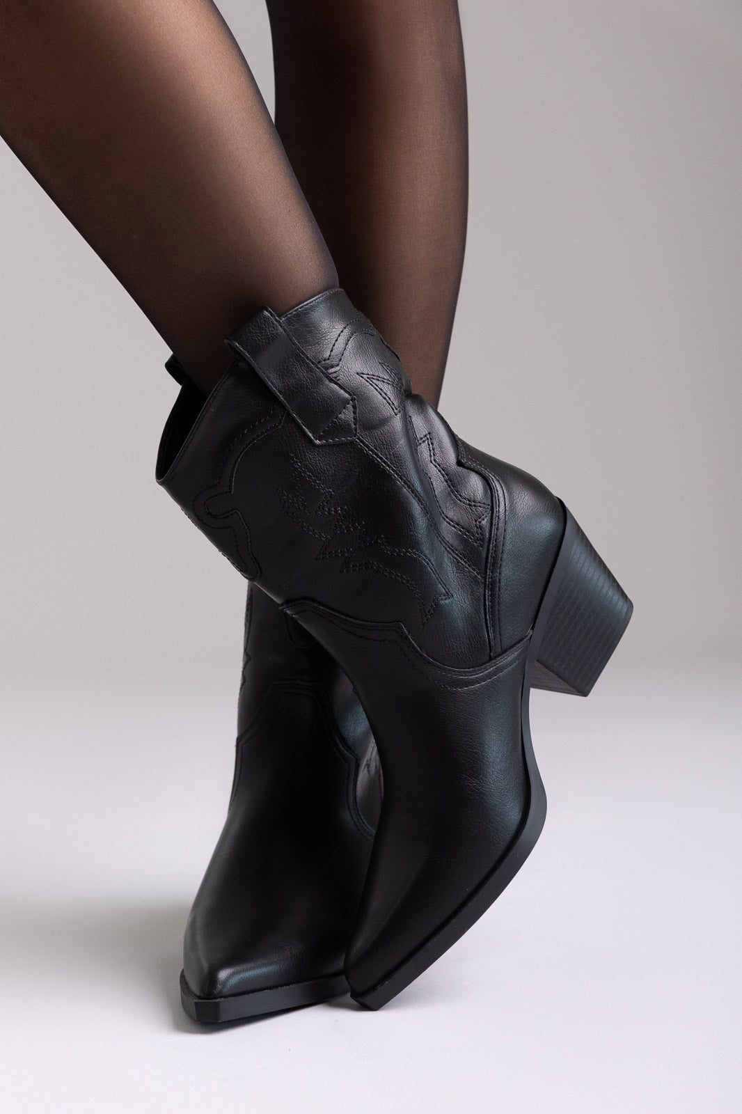 Cowboy Ankle Boots - Black Matte – thefashionproject.gr
