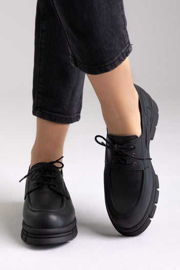 chunky suola Oxfords - Nero opaco