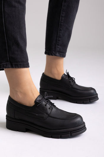 chunky suola Oxfords - Nero opaco