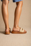 Sandalias Raffia slide - Rafia beige