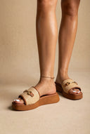 Sandalias Raffia slide - Rafia beige
