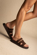Sandales Flatform - daim marron
