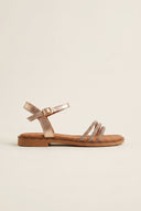 Leather Sandals - Champagne Metallic