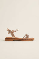 Leather Sandals - Champagne Metallic
