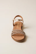Sandali in pelle - Champagne metallizzato