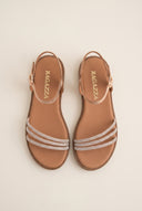Sandali in pelle - Champagne metallizzato