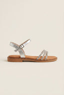 Sandali in pelle - Argento metallizzato