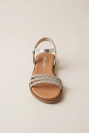 Leather Sandals - Silver Metallic