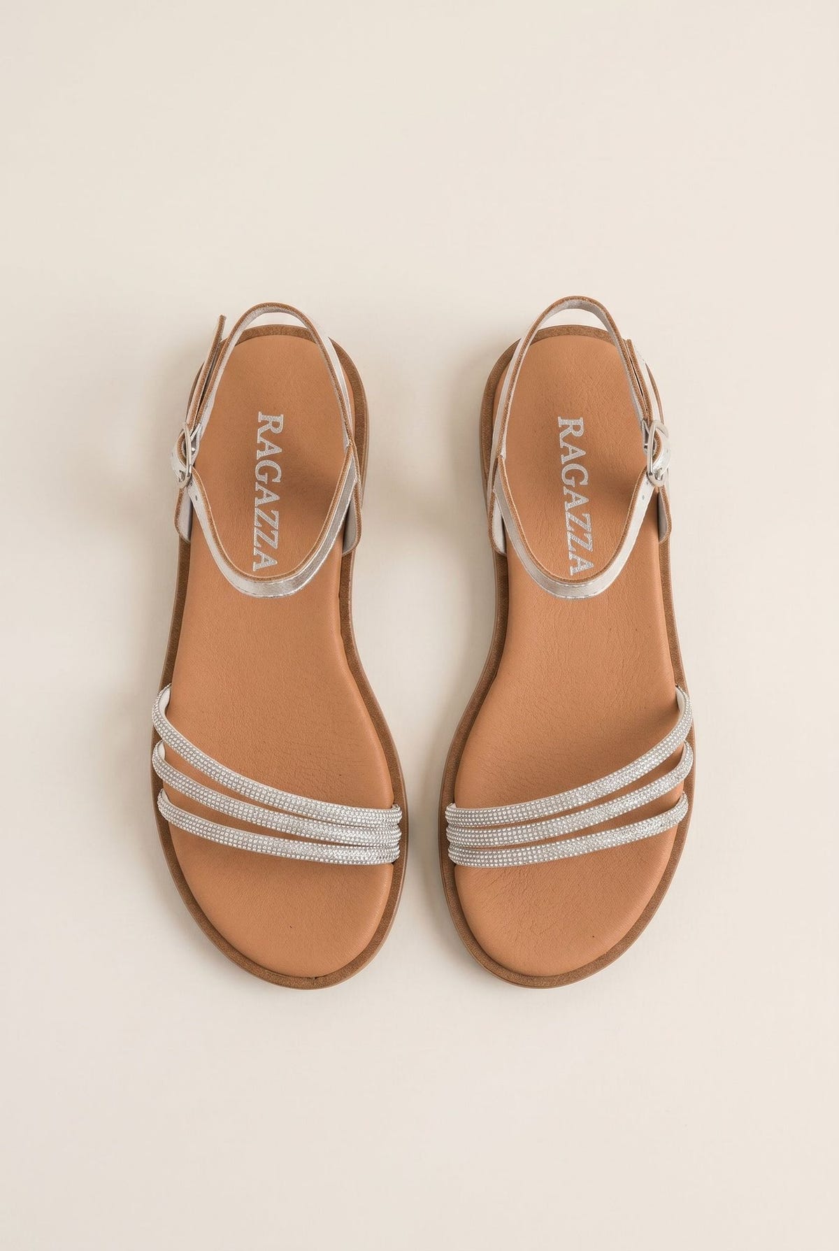Leather Sandals - Silver Metallic-Leather Sandals, Sandals, Shoes, Ragazza, Women’s Collection, All, Summer Shoes Sale, Summer Sandals Sale, Sales, All but outlet, Shoes Sales, Recommended products (Seguno), Gifts 50€ & Under, Leather Shoes, SS 2026 Collection, Sandals New & Selected, Spring/Summer Collection, Ragazza New & Selected, Sandals SALE