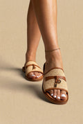 Raffia Slide Sandali - Natural Jute