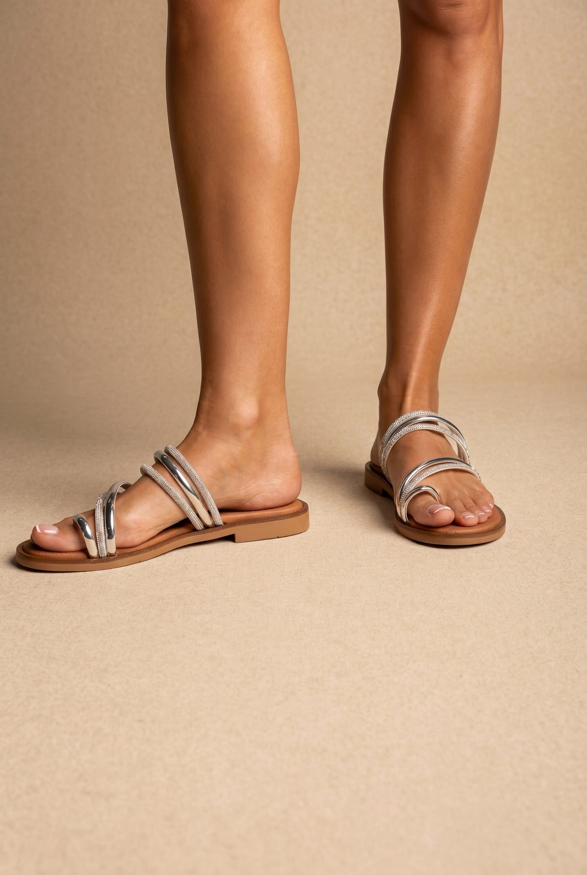 Strappy Sandals - Silver Metallic