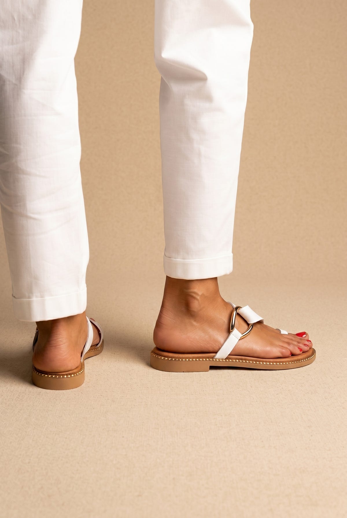 Sandali in pelle - Bianco Opaco