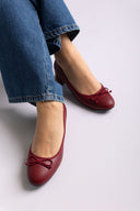 Μπαλαρίνες με χαμηλό τακούνι - Μπορντό Ματ