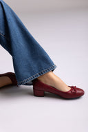 Μπαλαρίνες με χαμηλό τακούνι - Μπορντό Ματ