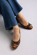 Leopard Print Suede Ballet Flats - Leopard suede