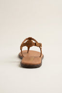 T-Strap Sandals - Tan Suede