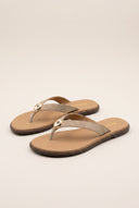 Suede Leather Sandals - Beige Suede