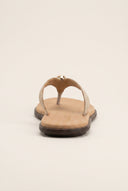 Suede Leather Sandals - Beige Suede