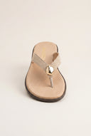 Suede Leather Sandals - Beige Suede