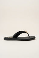 Suede Leather Sandals - Black Suede