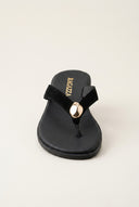 Suede Leather Sandals - Black Suede