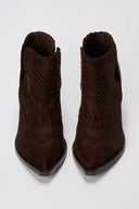 Cowboy Ankle Boots - Brown Suede