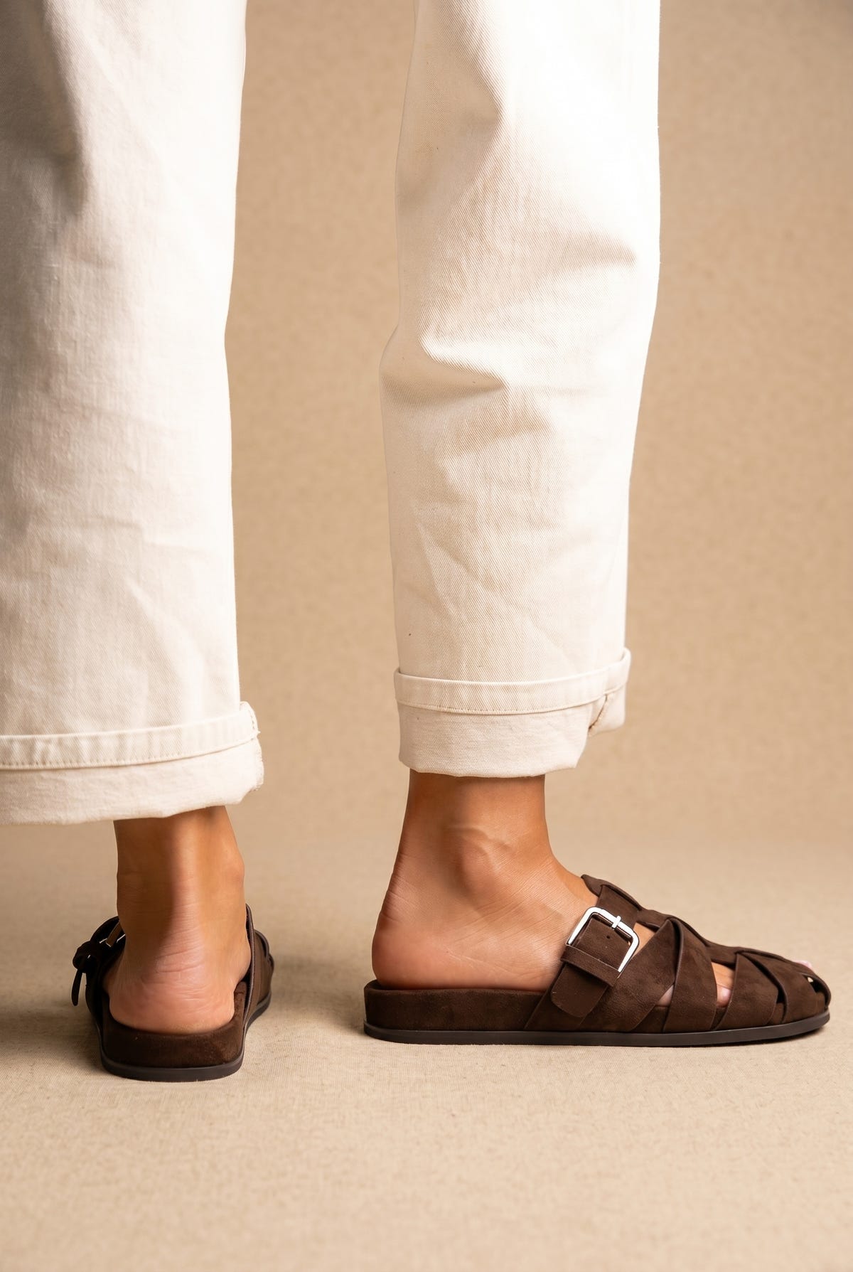 Fisherman Sandals - Brown Suede