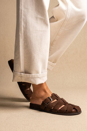 Fisherman Sandals - Brown Suede