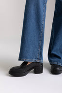 Δερμάτινα loafers με τακούνι block TFP - Μαύρο Ματ