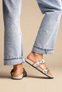 Double Strap Sandals - Beige Matte