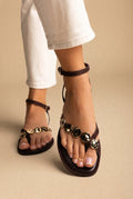 Ankle Strap Sandals - Brown Matte