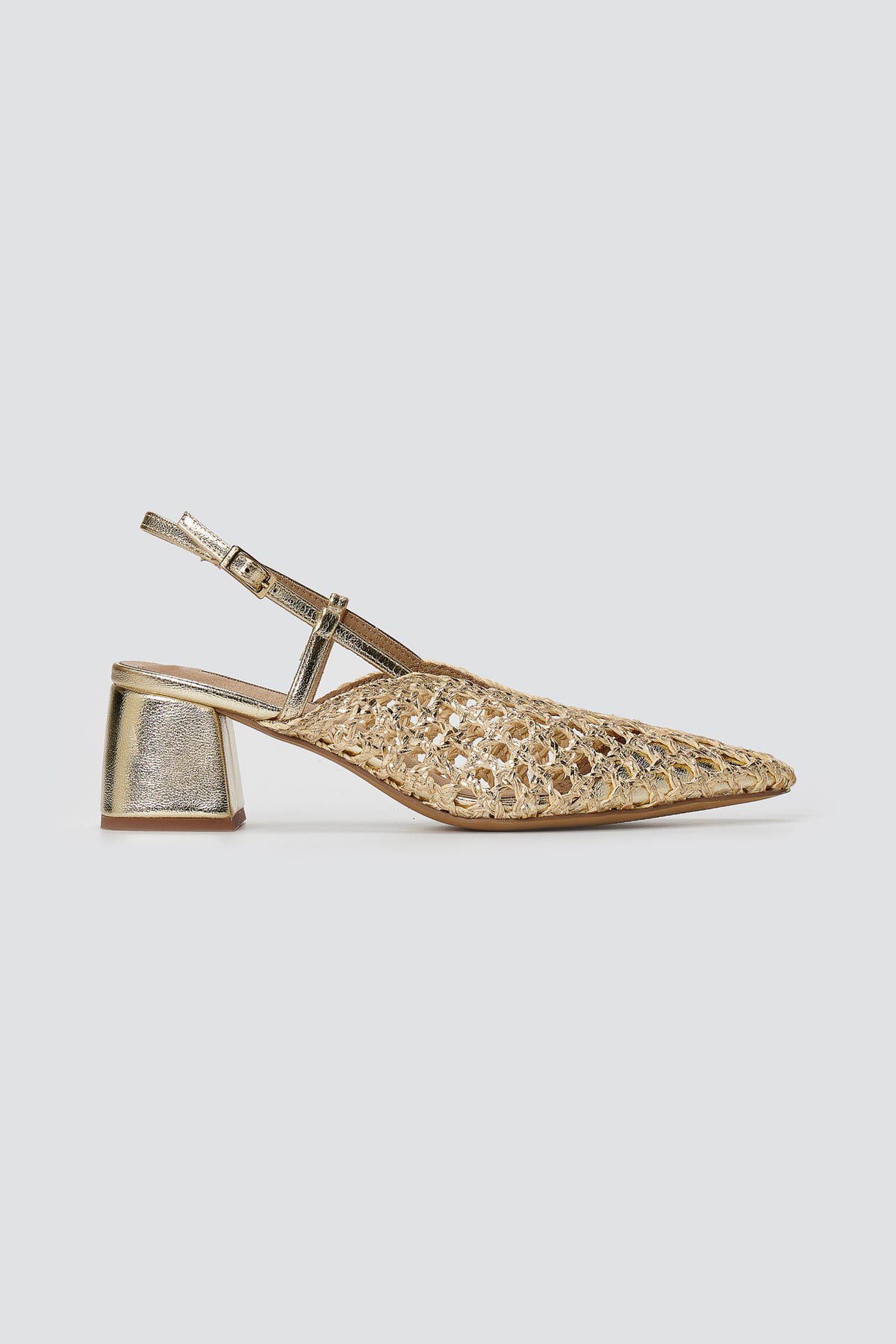 Slingback Μυτερές γόβες - Χρυσό