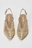 Slingback Pointed Toe Pumps - Gold-Low Heel Pumps, Block Heel Pumps, Shoes, Corina, Pumps, Women’s Collection, All, Summer Shoes Sale, Sales, All but outlet, Mid Season/Fall Transitional Shoes, Last Pieces Shoes, Editor’s Choice, Shoes Sales, Recommended products (Seguno), Gifts 70€ & Under, The Fashion Edit, Slingback Heels, Last Pieces, Pumps Sales, SS 2026 Collection, Spring/Summer Collection