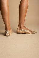 Pointed Toe Ballet Flats - Gold