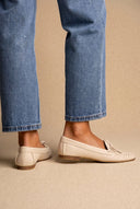 Flat Loafers with Bow - Beige Matte-Loafers & Moccasins, Shoes, Corina, Women’s Collection, Moccasins, All, Summer Shoes Sale, Sales, All but outlet, Mid Season/Fall Transitional Shoes, Editor’s Choice, Shoes Sales, Recommended products (Seguno), Gifts 50€ & Under, The Fashion Edit, SS 2026 Collection, Spring Flat Shoes, Spring/Summer Collection