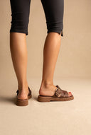 Sandals Side Buckle Strap - Brown Matte