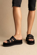Sandálias flatform - Preto Matte