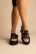 Sandálias flatform - Preto Matte