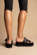 Sandálias flatform - Preto Matte