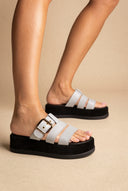 Sandales Flatform - gris clair mat