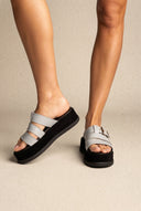 Sandales Flatform - gris clair mat