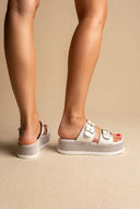 Flatform Sandals - White Matte