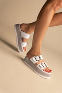 Flatform Sandals - White Matte